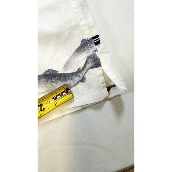 Nautica Voyage Shirt xxl mens Short Sleeve Fish pattern white button collared - Picture 8 of 8